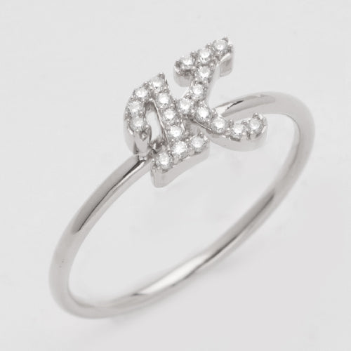 14KW 0.15CTW DIAMOND SMALL INITIAL RING