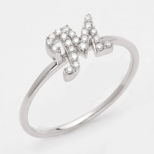 14KW 0.15CTW DIAMOND SMALL INITIAL RING