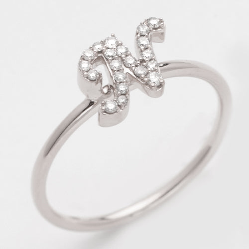 14KW 0.15CTW DIAMOND SMALL INITIAL RING