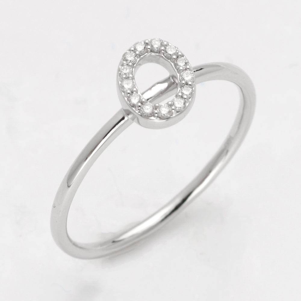 14KW 0.10CTW DIAMOND SMALL INITIAL RING