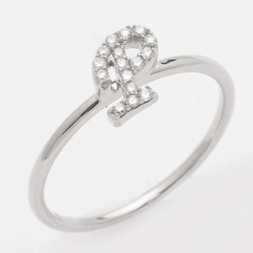 14KW 0.10CTW DIAMOND SMALL INITIAL RING