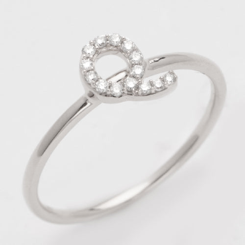 14KW 0.10CTW DIAMOND SMALL INITIAL RING