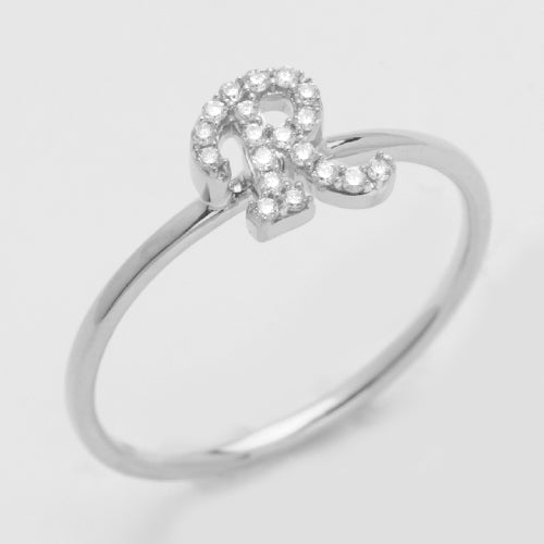 14KW 0.10CTW DIAMOND SMALL INITIAL RING