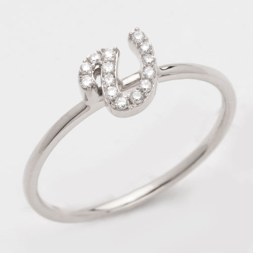 14KW 0.10CTW DIAMOND SMALL INITIAL RING