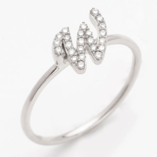 14KW 0.15CTW DIAMOND SMALL INITIAL RING