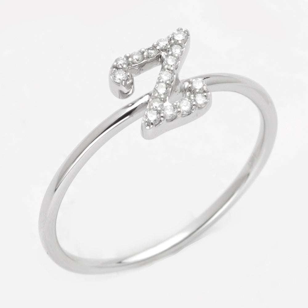 14KW 0.10CTW DIAMOND SMALL INITIAL RING