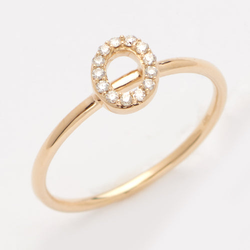 14KY 0.10CTW DIAMOND SMALL INITIAL RING