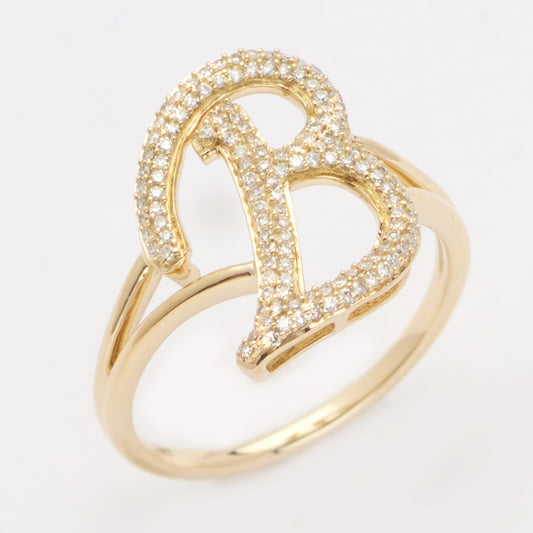 14KY 0.25CTW DIAMOND INITIAL RING