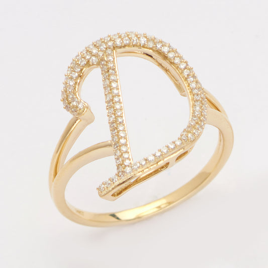 14KY 0.20CTW DIAMOND INITIAL RING