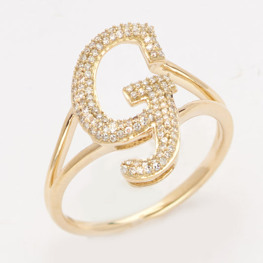 14KY 0.25CTW DIAMOND INITIAL RING