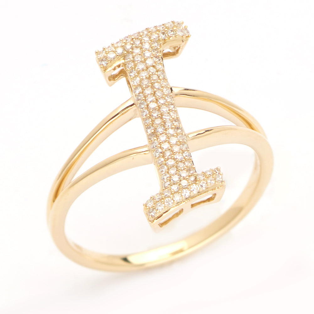 14KY 0.20CTW DIAMOND INITIAL RING