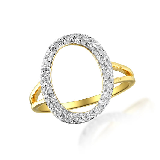 14KY 0.25CTW DIAMOND INITIAL RING