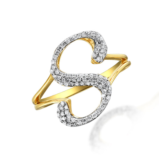 14KY 0.25CTW DIAMOND INITIAL RING