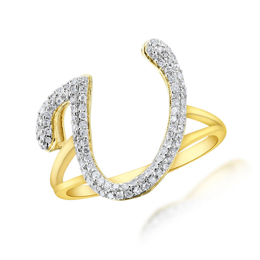 14KY 0.25CTW DIAMOND INITIAL RING