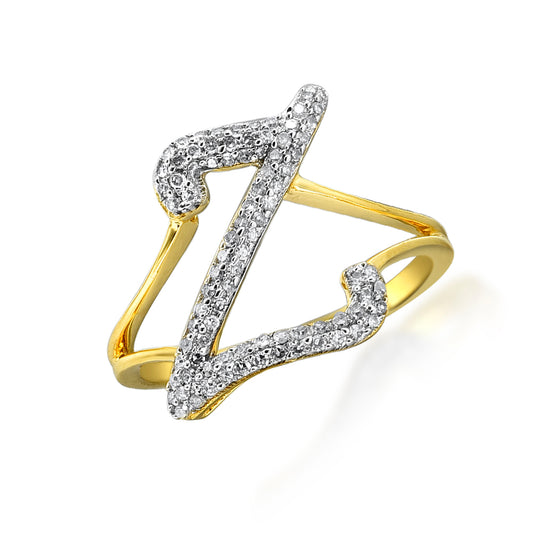 14KY 0.25CTW DIAMOND INITIAL RING