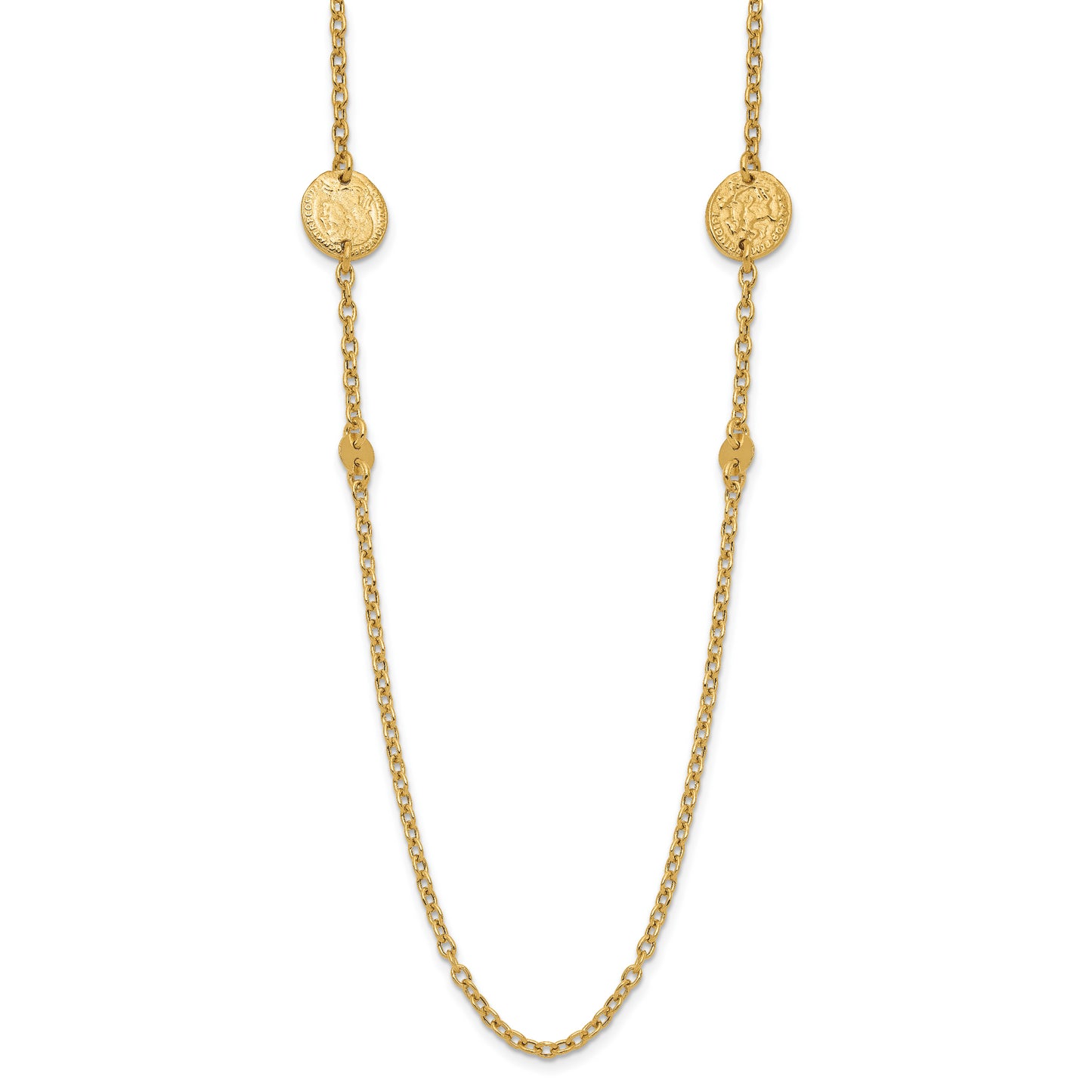 14K Polished Coins Necklace