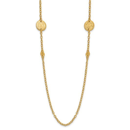 14K Polished Coins Necklace