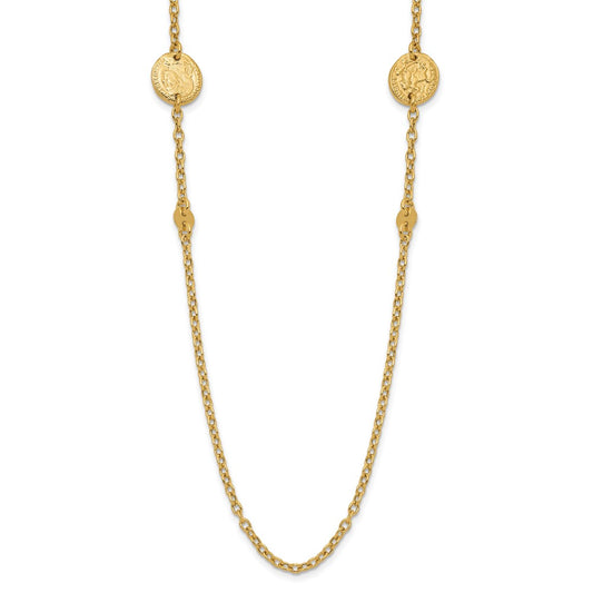 14K Polished Coins Necklace