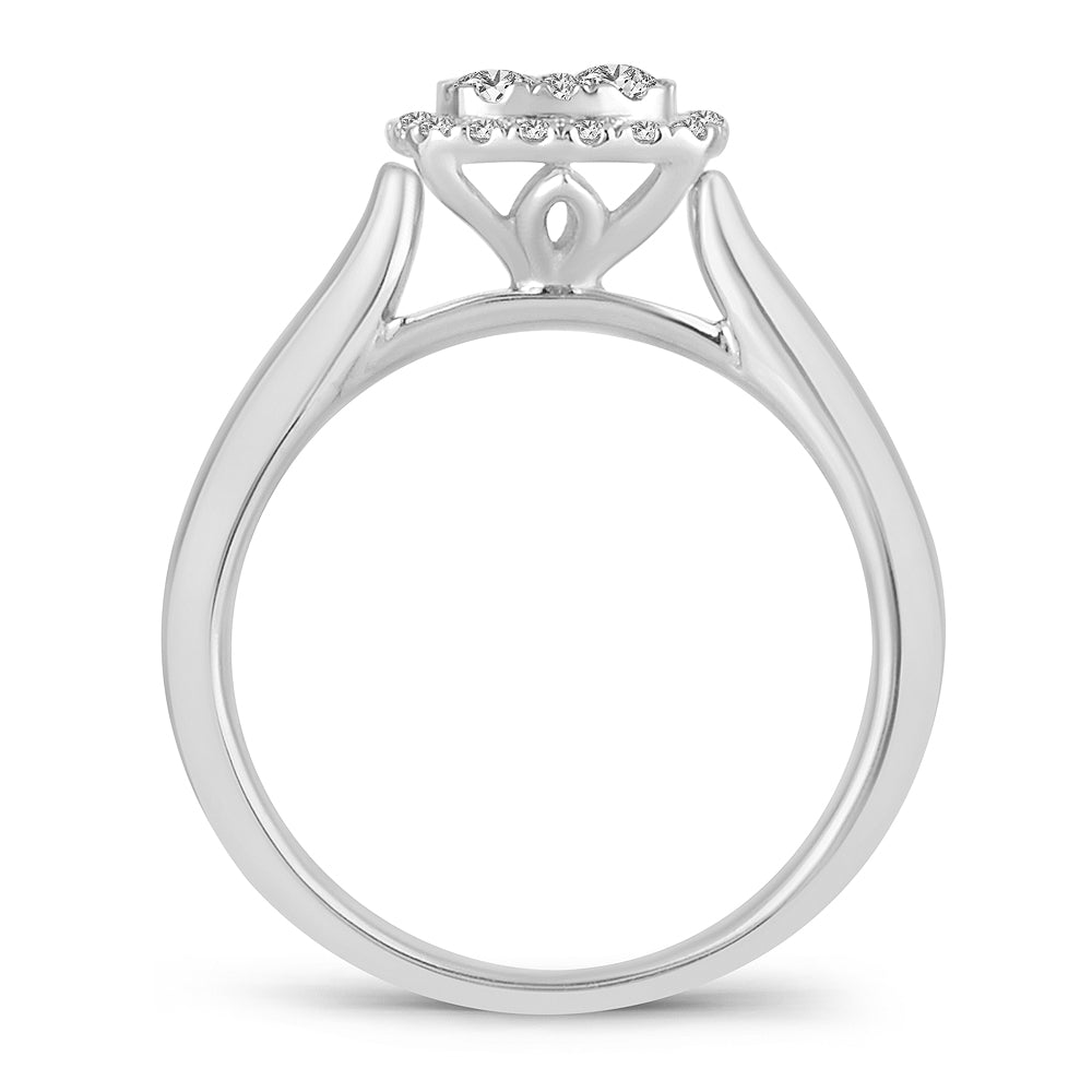 N.J. Diamonds Halo Style Diamond Engagement Ring - Wedding Ring - Diamond Bridal Jewelry