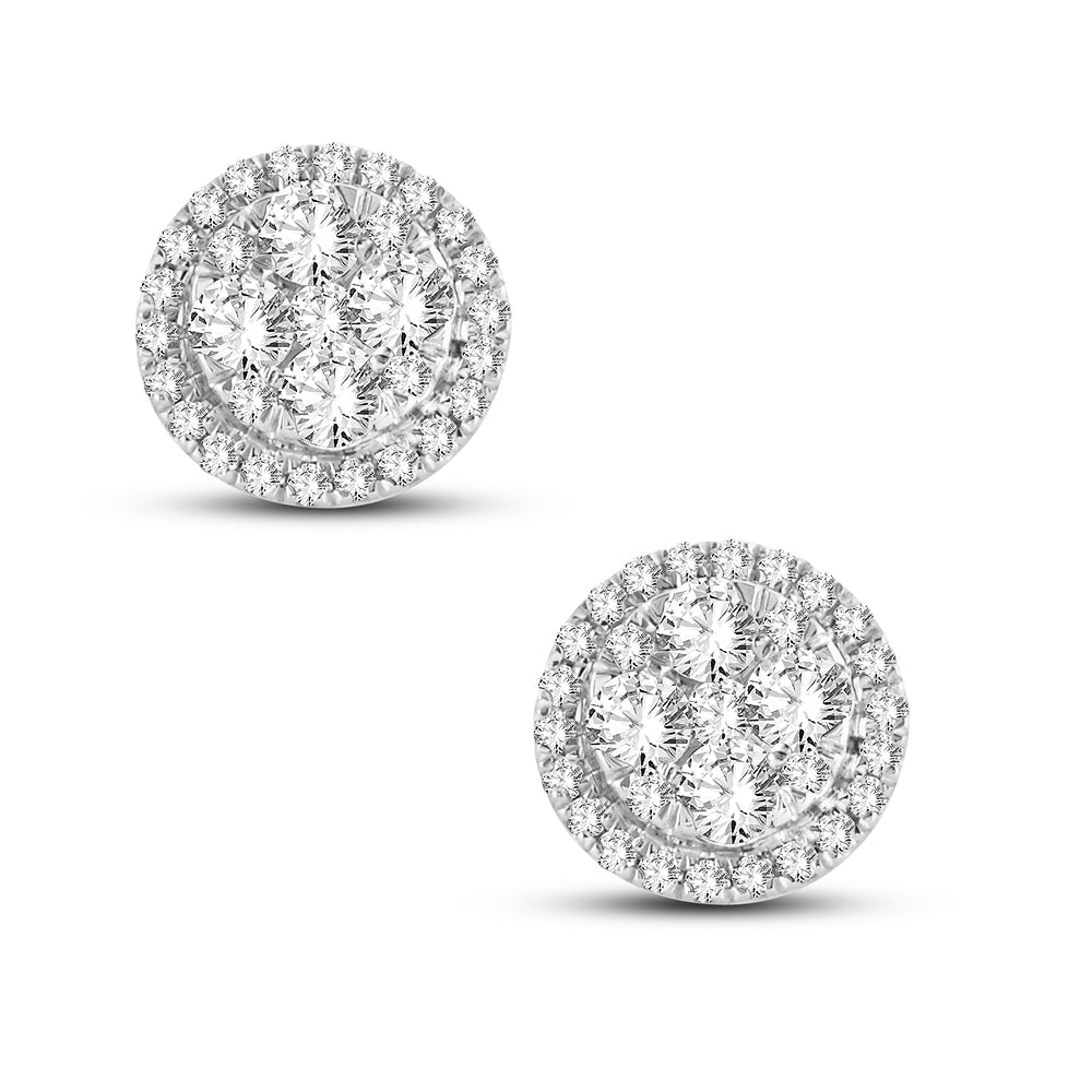 N.J. Diamonds | Diamond  Earring |Cluster Style Stud Earrings