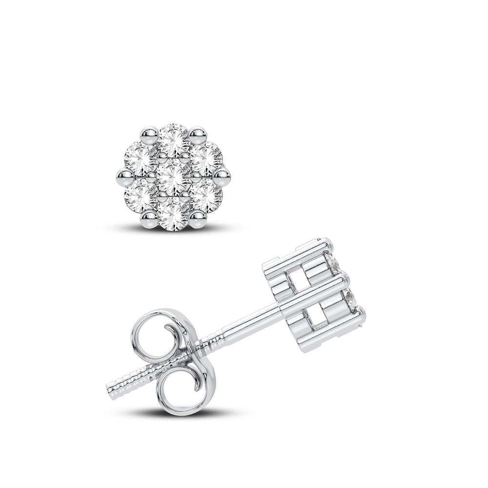 round diamonds cluster set to make a stud earring