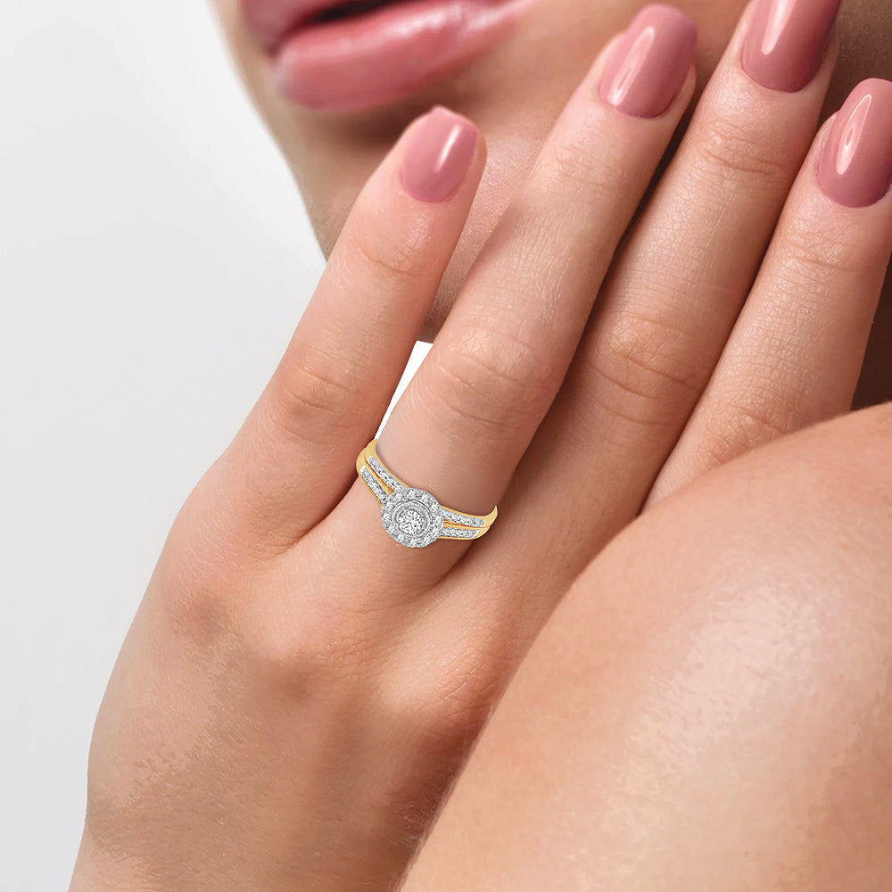 N.J. Diamonds Diamond Engagement Ring |Halo Style  Diamond Bridal Ring