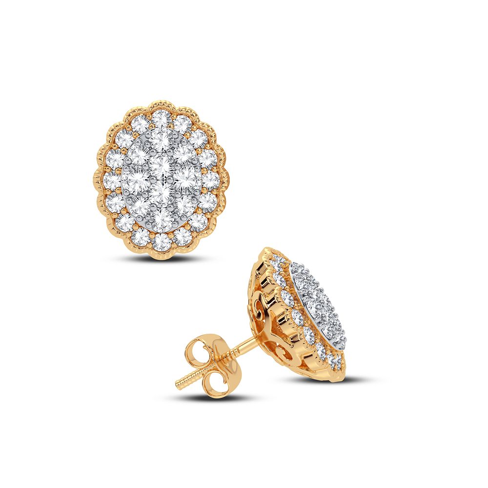 N.J. Diamonds Diamond Earrings | Diamond Cluster Style Earrings | Diamond Earrings