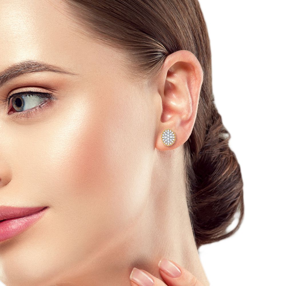 N.J. Diamonds Diamond Earrings | Diamond Cluster Style Earrings | Diamond Earrings