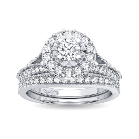 Halo Style Diamond Engagement Ring | Bridal Ring | Wedding Ring