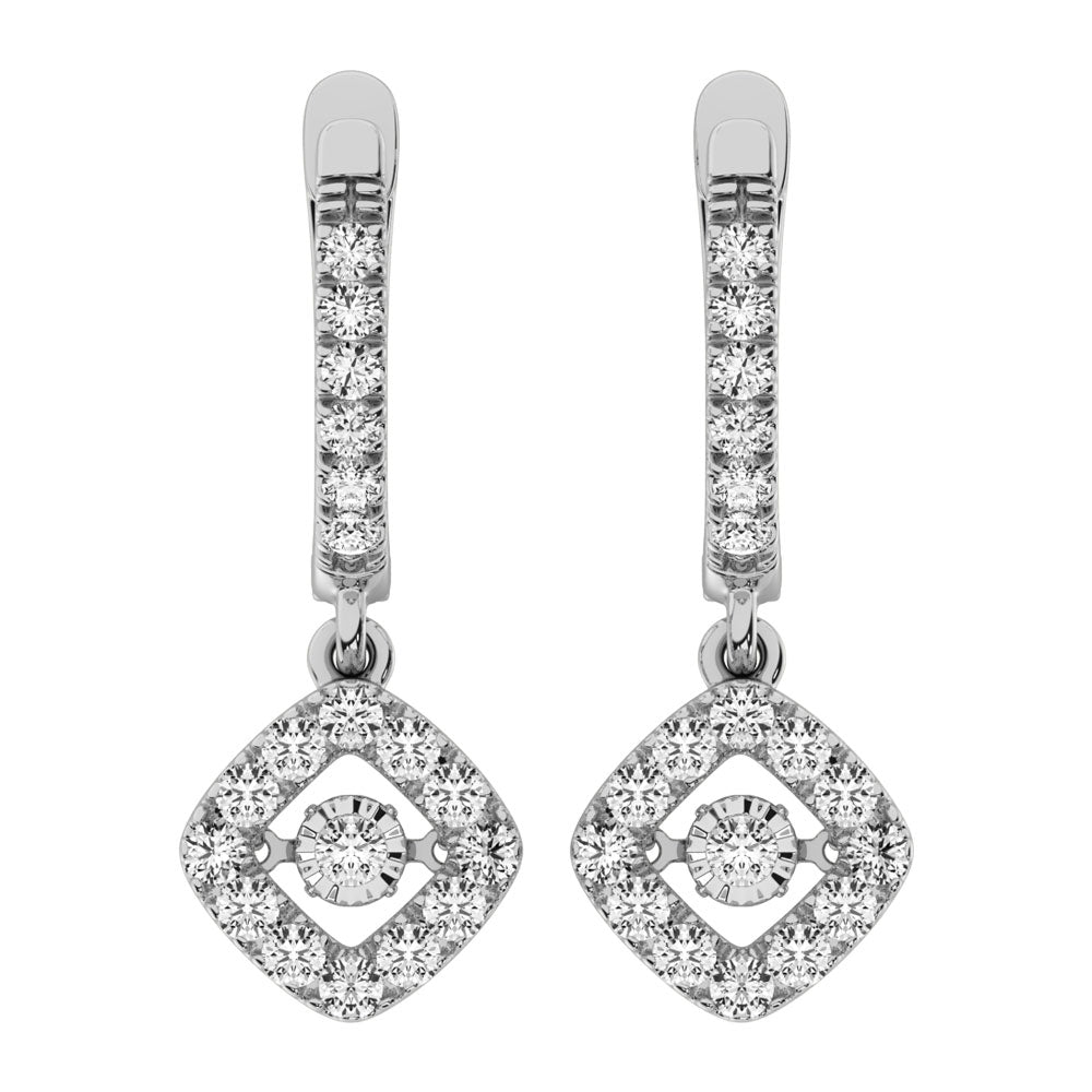Diamond 5/8 Ct.Tw. Shimmering Hoop Earrings in 14K White Gold