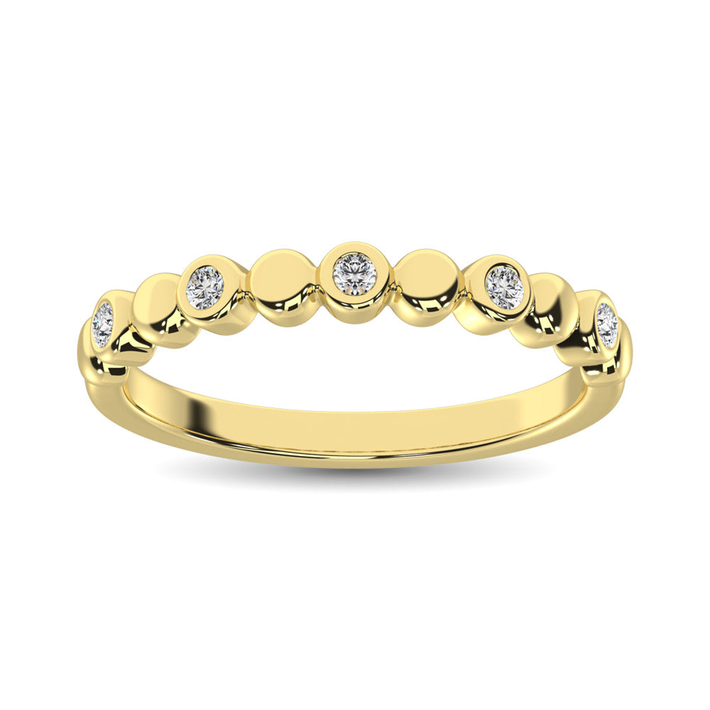 14K Yellow Gold 1/20 Ct.Tw.Diamond Stackable Band