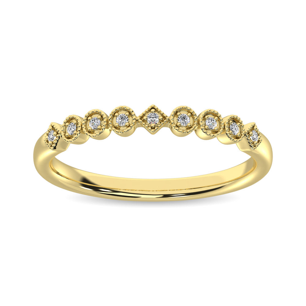 14K Yellow Gold 1/20 Ct.Tw. Diamond Stackable Band