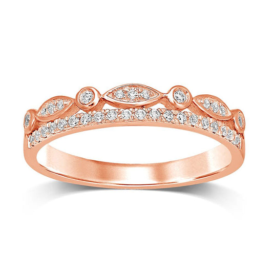 N.J. Diamonds| 10k Rose Gold Diamond Stackable Band