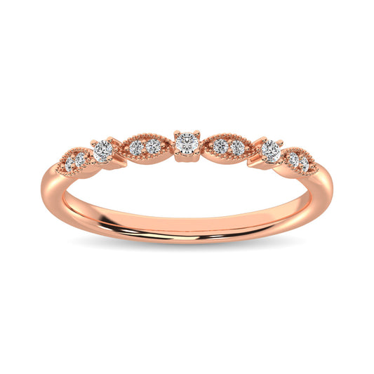 14K Rose Gold 1/10 Ct.Tw.Diamond Stackable Band