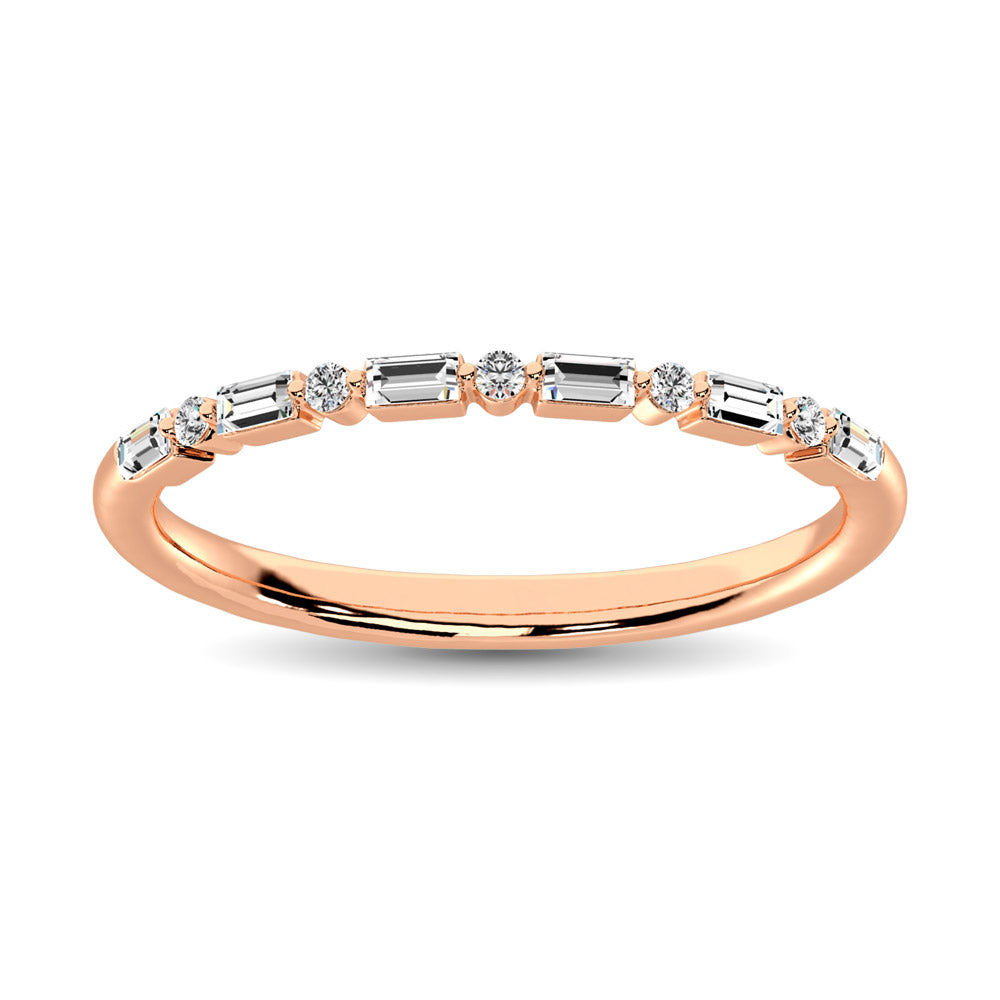 14K Rose Gold 1/10 Ctw Diamond Stackable Ring