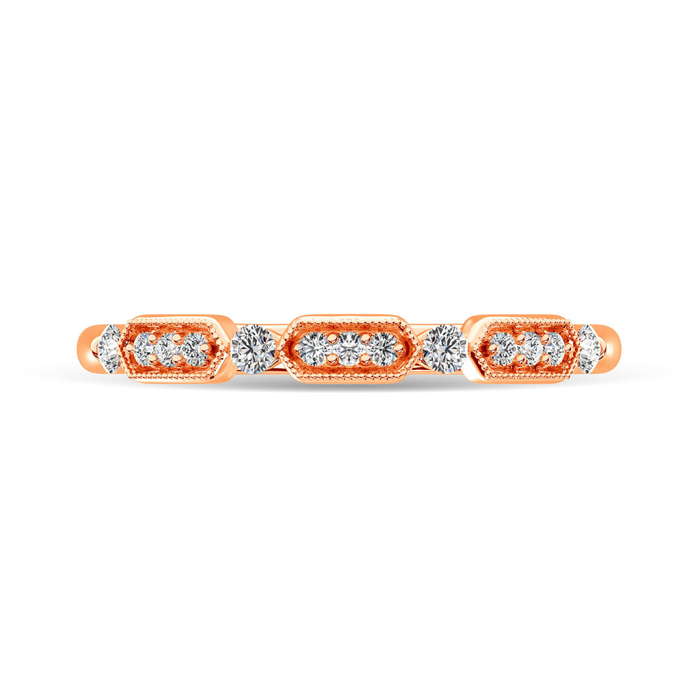 Diamond 1/6 Ct.Tw. Stack Band in 14K Rose Gold