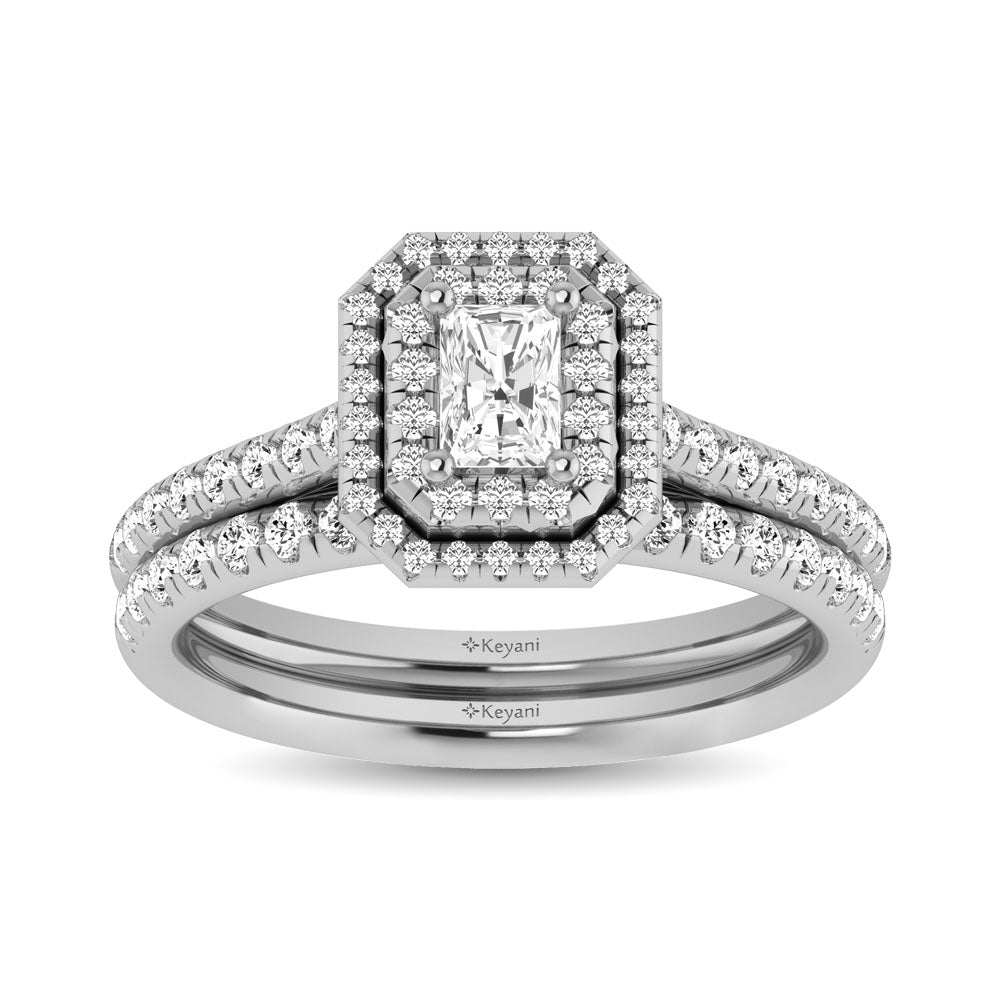 14K White Gold 1Ct.Tw. Diamond keyani Bridal Ring