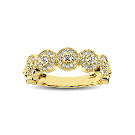 14K Yellow Gold 1/2 Ct.Tw. Diamond Stackable Band