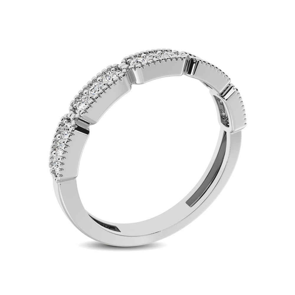 14K White Gold 1/5 Ctw Diamond Band