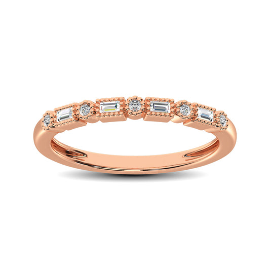 Diamond Wedding Band 1/10 ct tw in 10K Rose Gold