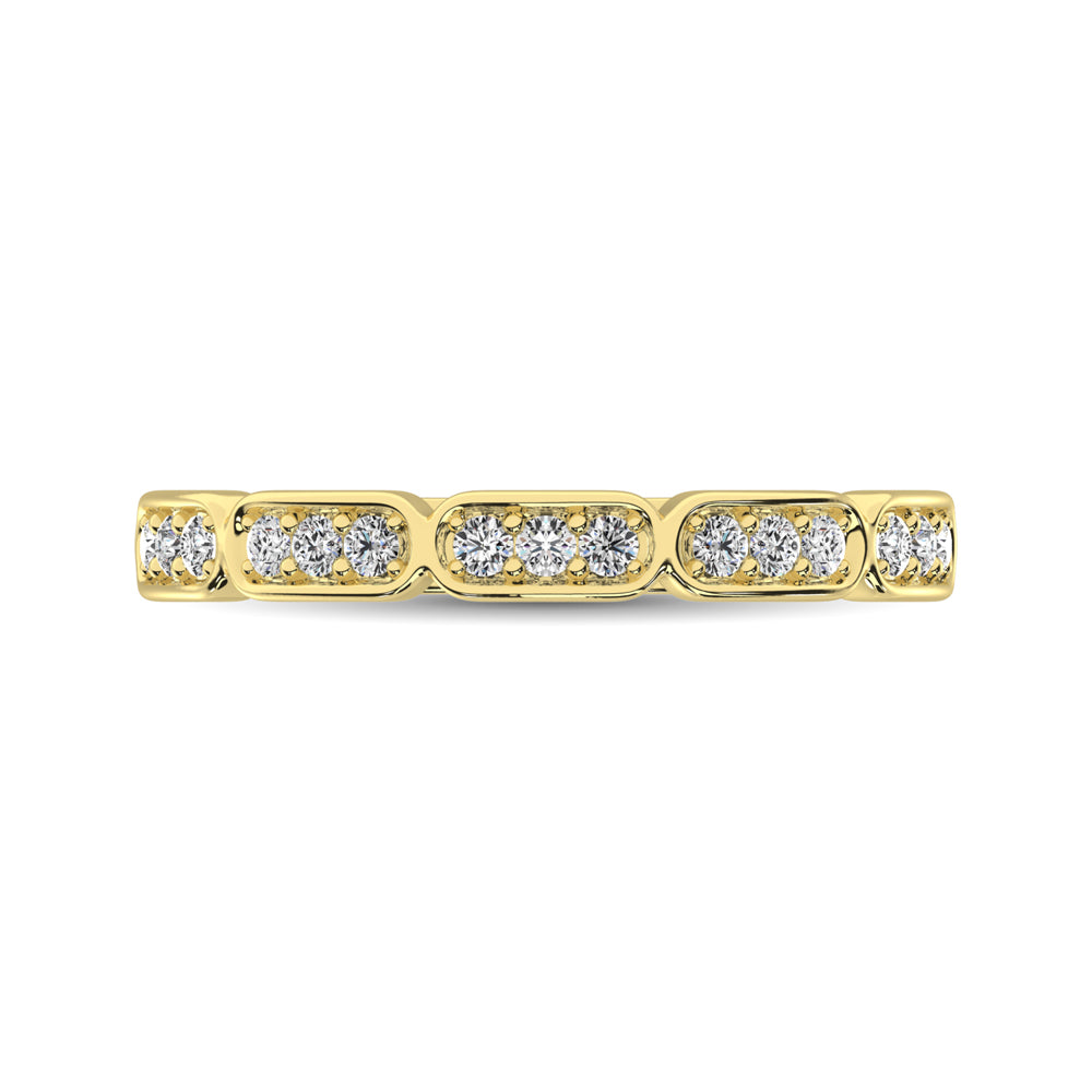 14K Yellow Gold 1/5 Ct.Tw. Diamond Stackable Band