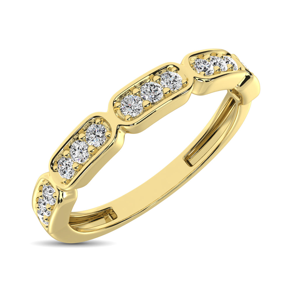 14K Yellow Gold 1/5 Ct.Tw. Diamond Stackable Band
