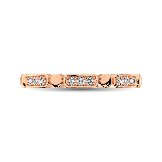 14K Rose Gold 1/10 Ct.Tw. Diamond Stackable Band