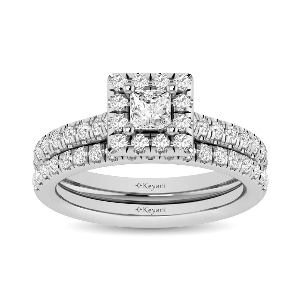 14KT White Gold 1Ct.Tw. Diamond keyani Bridal Ring