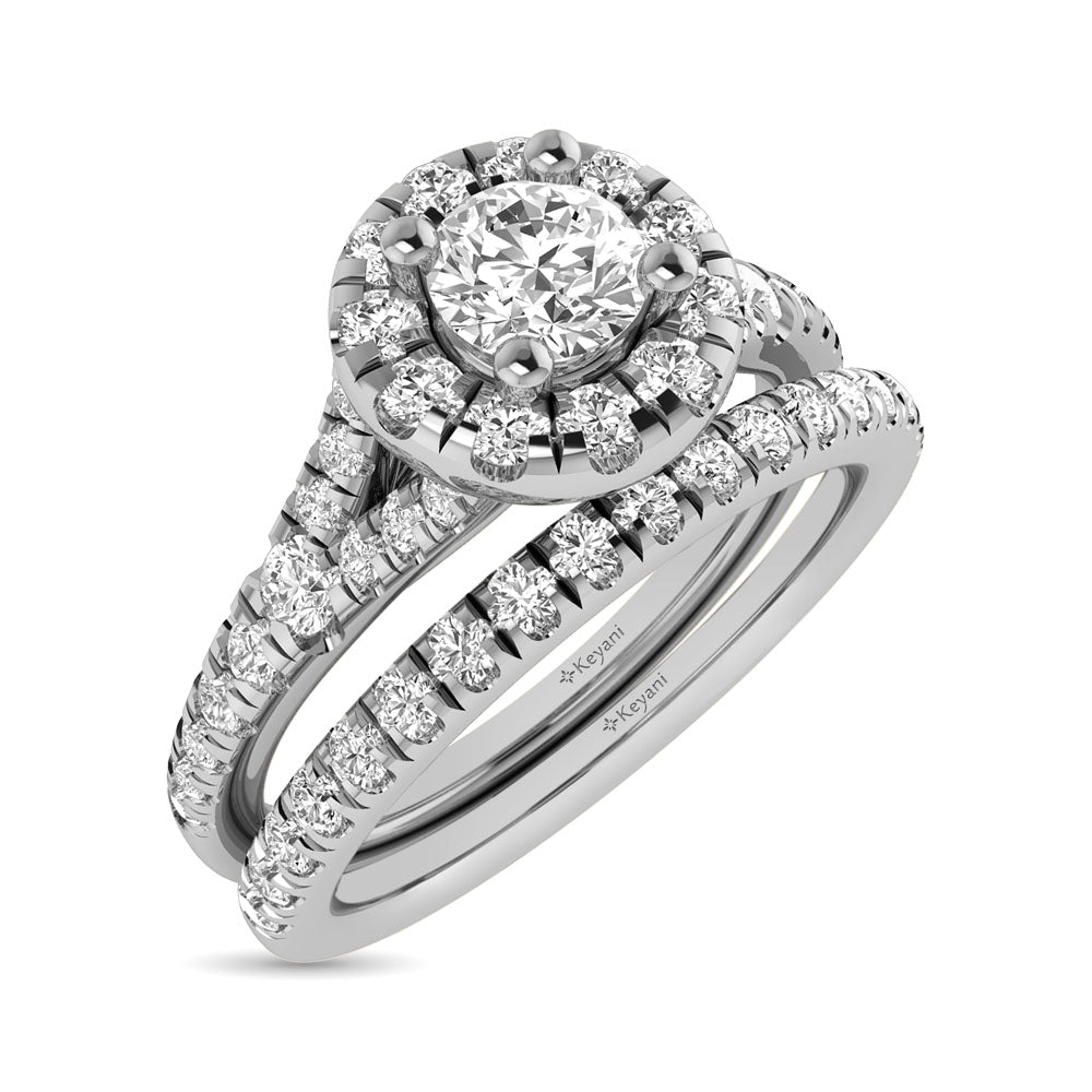 14KT White Gold 1Ct.Tw. Diamond keyani Bridal Ring