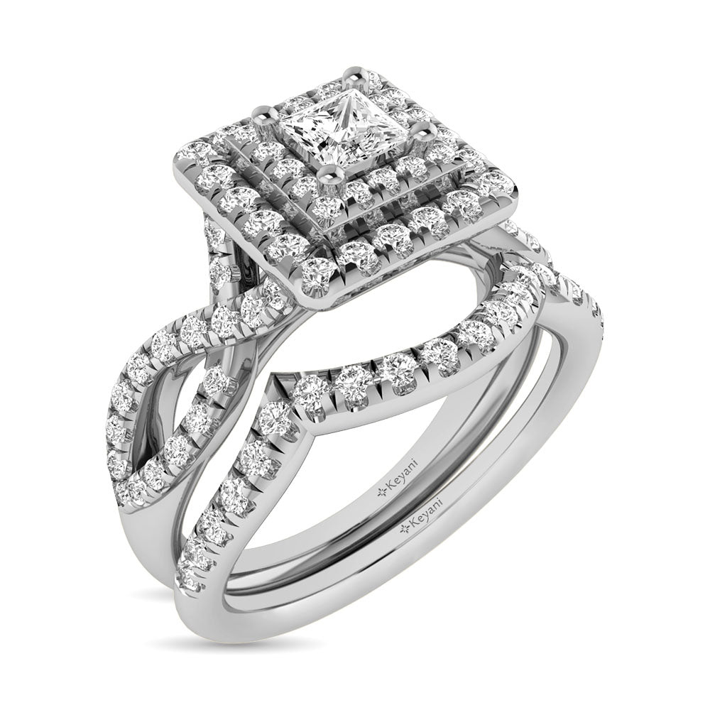 14K White Gold 1 Ct.Tw. Diamond Engagement Rings