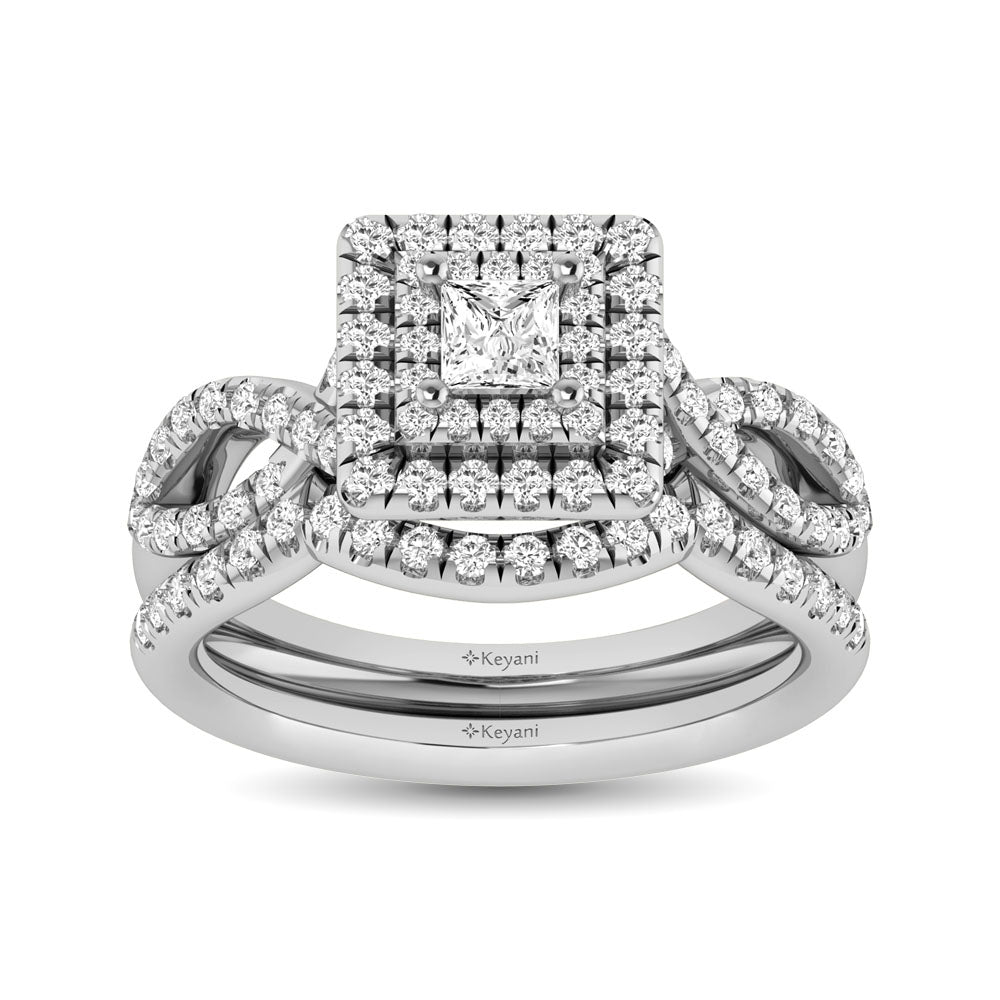 14K White Gold 1 Ct.Tw. Diamond Engagement Rings