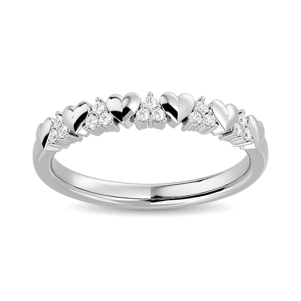 Diamond 1/10 ct tw Heart Stackable Ring in 10K White Gold