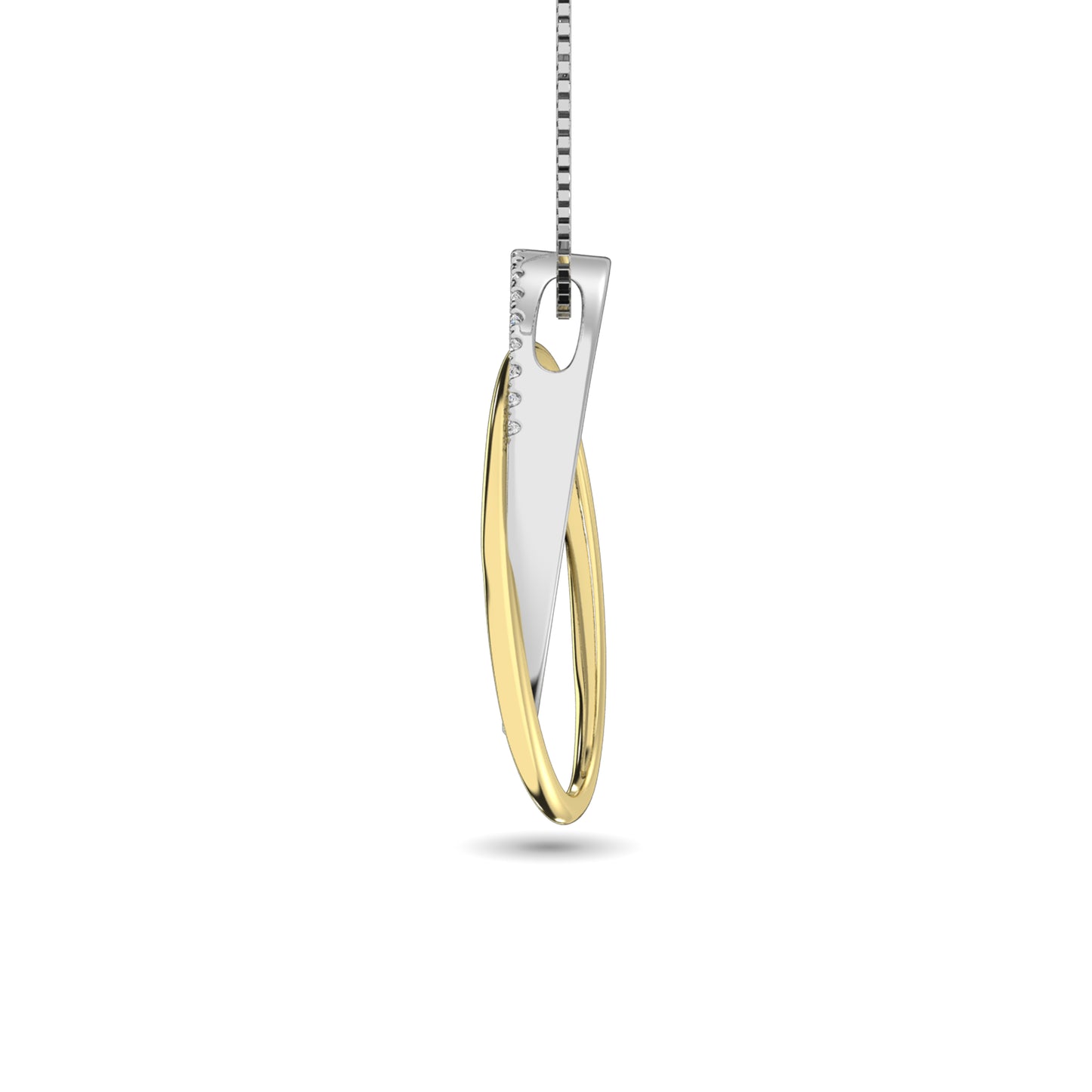Diamond 1/6 ct tw Oval Shape Pendant in 14K Two Tone Gold