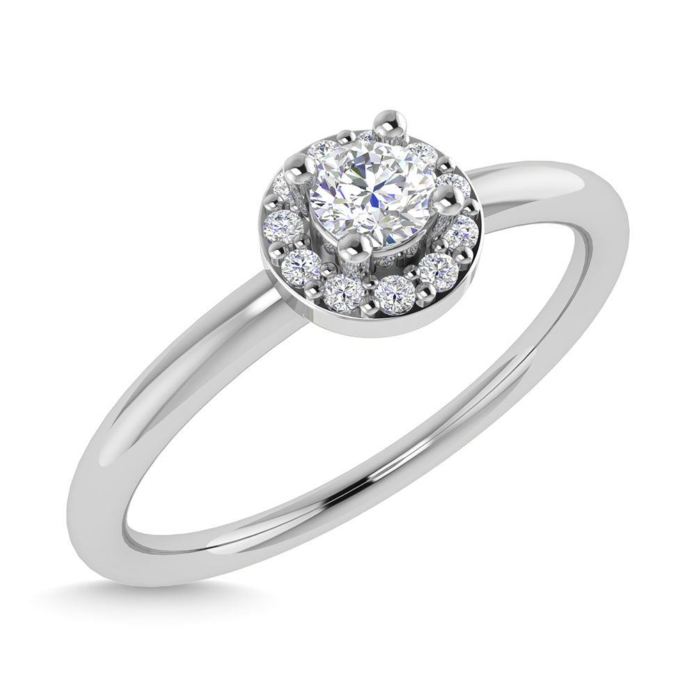 Diamond 1/6 Ct.Tw. Round Cut Promise Ring in 14K White Gold
